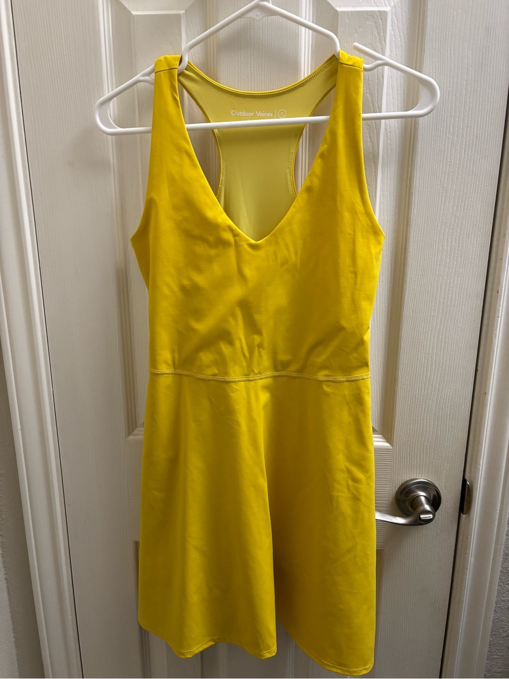 Outdoor Voices Bright Yellow V-Neck Active Mini Dress